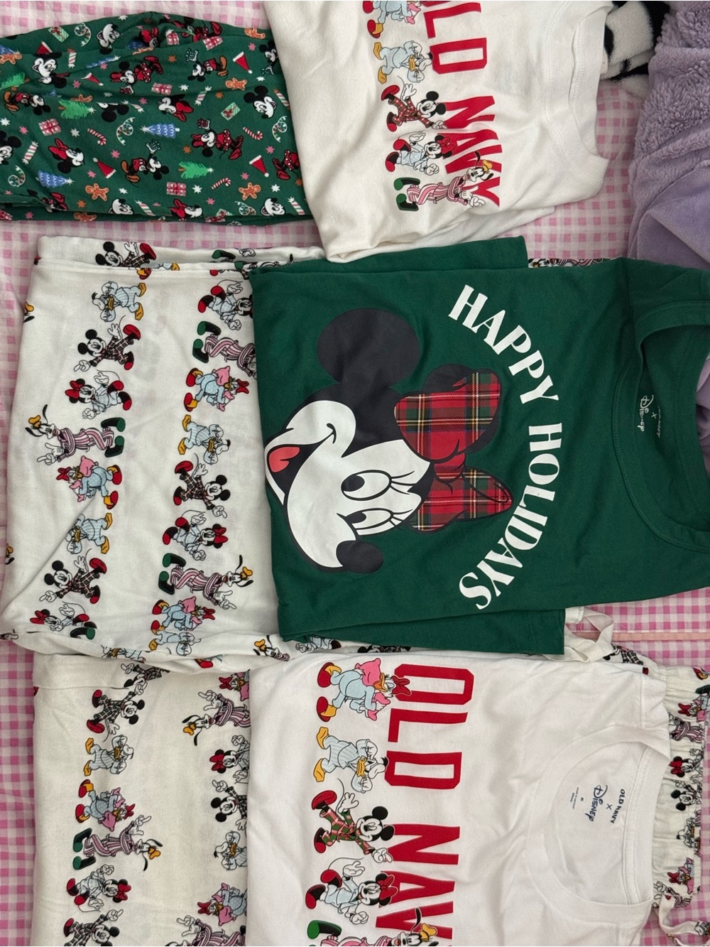 Disney Green "Happy Holidays" Mickey Mouse Pajama Set
